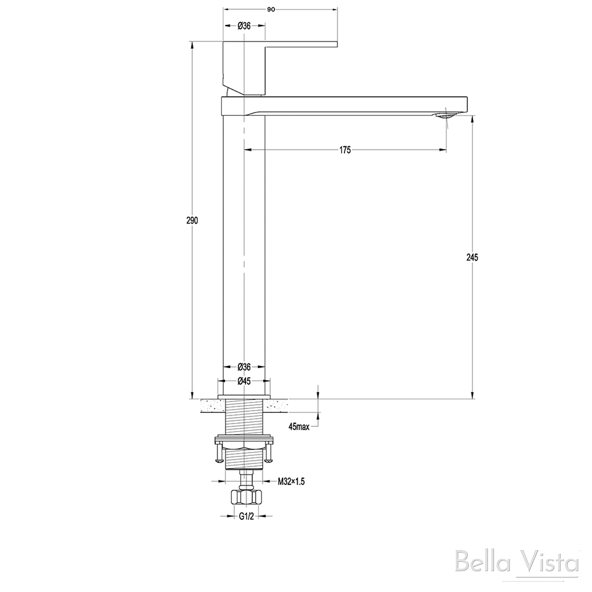 Basin mixer BM-13-TALL-B-C V2