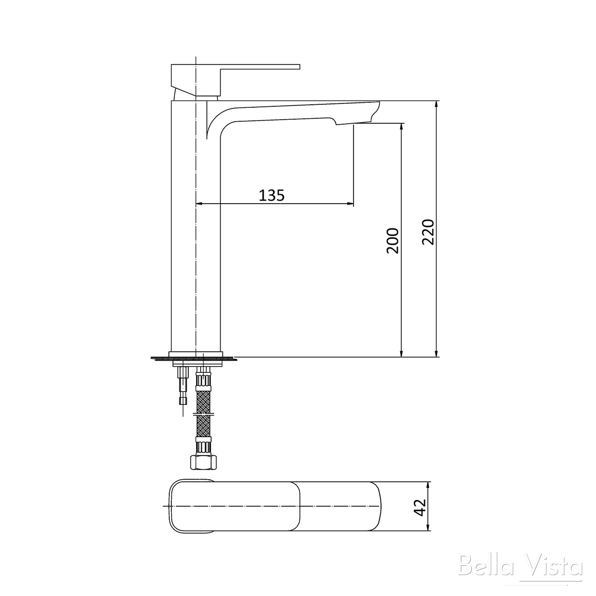 Basin mixer BMP-24-TALL